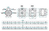 Dimensional Drawing for Air Operated Double Diaphragm Metal Pump (DF50-A)