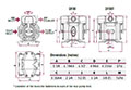 Dimensional Drawing for Air Operated Double Diaphragm Plastic Pump (DF30T)