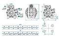 Dimensional Drawing for Air Operated Double Diaphragm Plastic Pump (DP200-P)