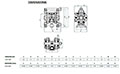 Dimension Drawing for Plastic Air Operated Double Diaphragm (AODD) Pump (UP03)