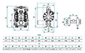 Dimensional Drawing for Air Operated Double Diaphragm Metal Pump (UP20-A)