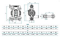 Dimensional Drawing for Air Operated Double Diaphragm Non-Metallic Pump (UP20-B)